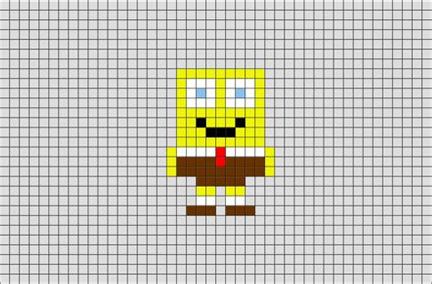 Minecraft Pixel Art Grid Spongebob