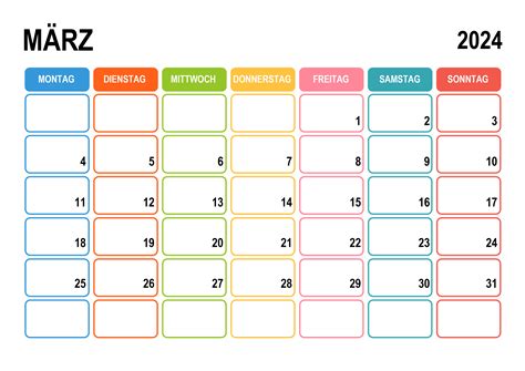 Kalender März 2024 Kalendersu