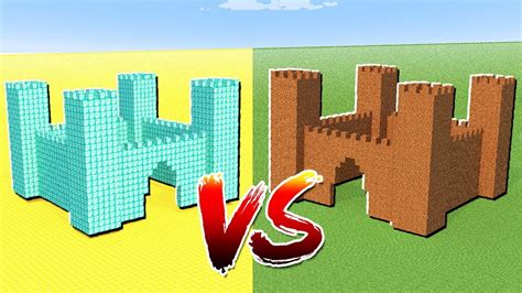 Diamond Castle Vs Dirt Castle In Minecraft Youtube