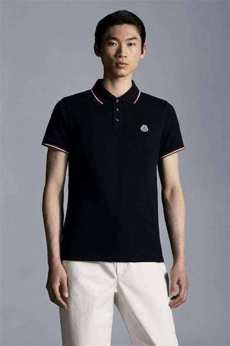 Black Logo Polo Shirt Polos And T Shirts For Men Moncler Pl