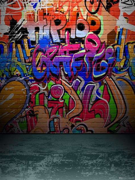 Color Graffiti Hip Hop Backdrops Vinyl Photography Brick Wall Photo