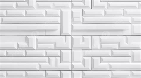 Contemporary White Square Brick Pattern Wall Seamless 3d Rendering