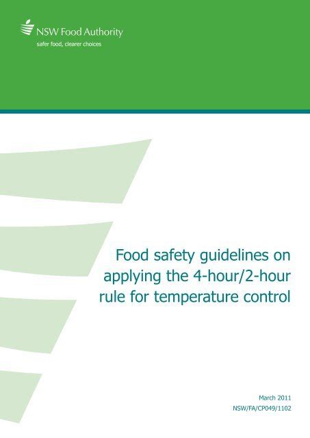 Food Safety Guidelines On Applying The 4 Hour2 Hour Rule For