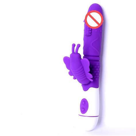 hot butterfly g spot vibrating dildo 30 speeds dual vibration vibrator stick sex toys products