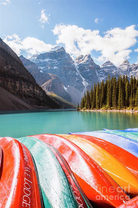 Canoes Lake Moraine Canada Photograph By Matteo Colombo