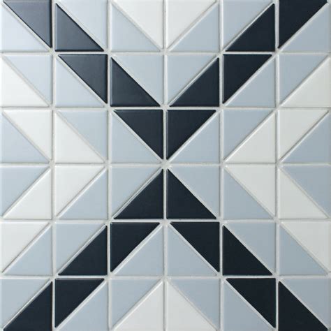 Blue Mountain Square 2 Triangle Geometric Pattern Wall Tiles Ant