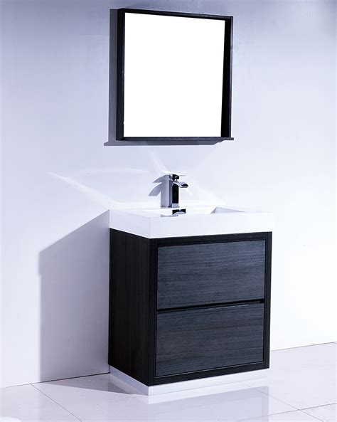 Bliss 30 Gray Oak Free Standing Modern Bathroom Vanity