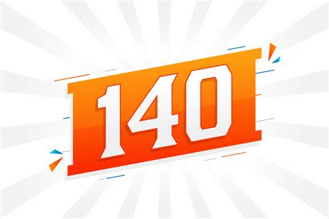 140 Number Vector Font Alphabet Number 140 With Decorative Element