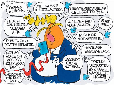 Political Cartoon Us Trump Twitter Jussie Smollett Stormy Daniels