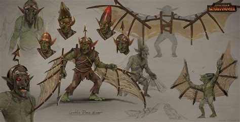 Total War Warhammer Concept Art Goblin Doom Diver By Telthona On