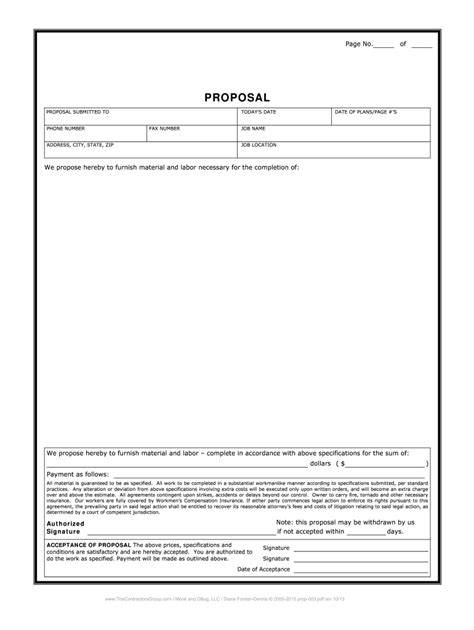 Free Printable Proposal Forms Free Printable Templates