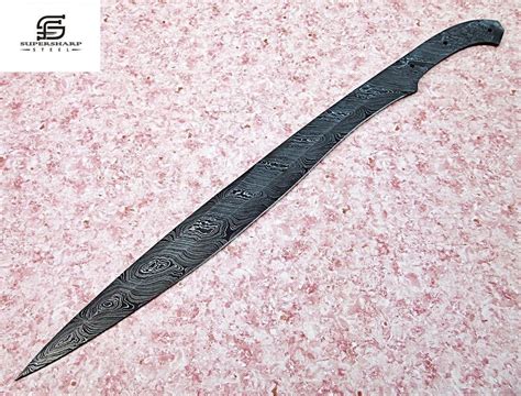 Damascus Steel Blank Blade Sword Making Supplies Custom Hand Forged