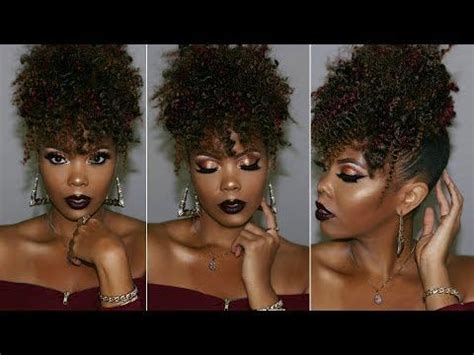 BRAIDLESS CROCHET HIGH PUFF TUTORIAL UPDO NATURAL HAIRSTYLE EASY PINEAPPLE UPDO TASTEP
