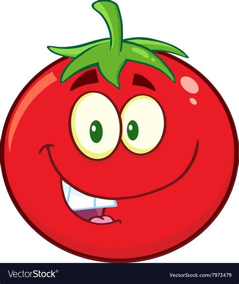 Smiling Tomato Cartoon Mascot Vector Image On Vectorstock Cartoon