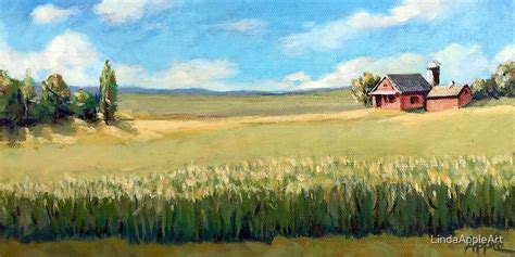 Corn And Clouds Original Farm Rural Landscape Original Oil Painting