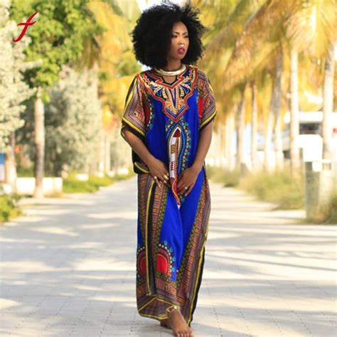 African Dresses For Women 2019 Fashion Sexy African Print Dress Kaftan Lady Casual Dress Women