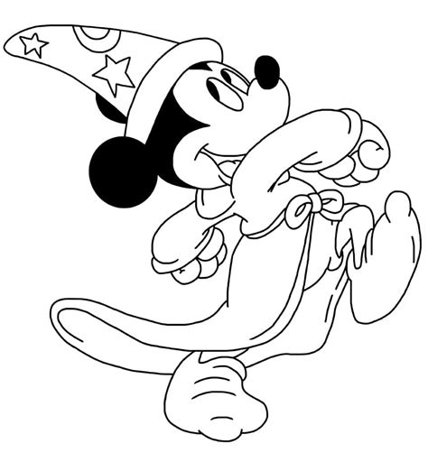 Sorcerer Mickey Mouse Coloring Page Free Printable Coloring Pages For