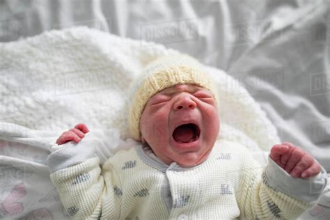 Cute Newborn Crying Baby