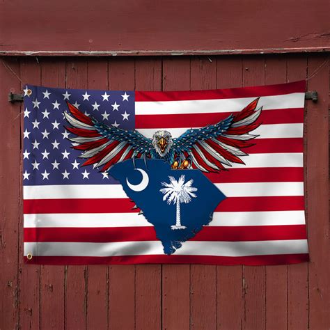 South Carolina Flag South Carolina American Eagle Grommet Flag