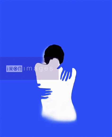 Stock Illustration Of Rear View Of Woman Hugging Herself Ikon Images