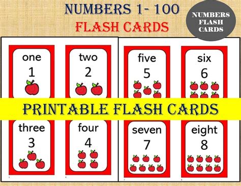 Numbers Flash Cards Numbers 1 To 20 Kindergarten Etsy