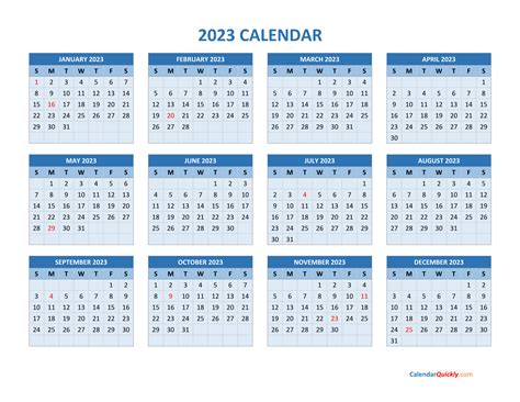 2023 Calendar Pdf Word Excel 2023 Calendar Free Printable Pdf