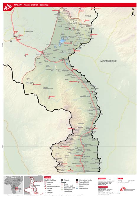 Malawi Nsanje District Basemap As Of 11 January 2016 Malawi