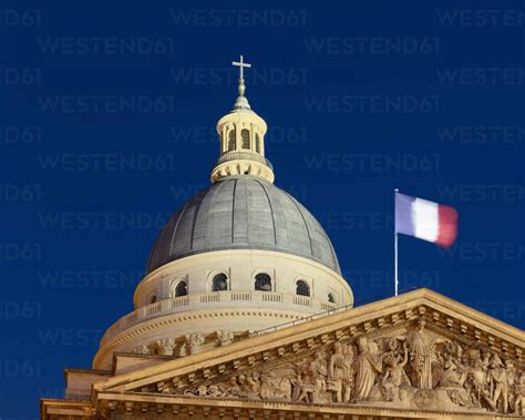 France Ile De France Paris Dome Of Pantheon Standing Against Clear