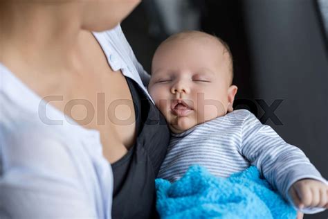 Sleeping Baby Boy Stock Image Colourbox