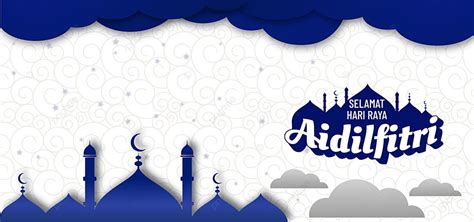 Selamat Hari Raya Aidilfitri Typography Islamic Background Pattern