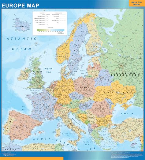 Europe Political Wall Biggest Wall Map Largest Wall Maps Of The World