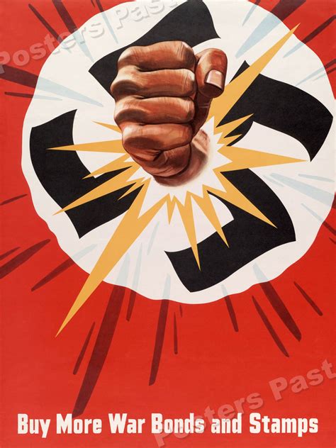 1940s Fist Through Nazi Flag Vintage Style Ww2 Poster 24x32 Ebay