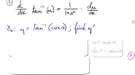 Derivative Of Inverse Tangent Arctan With Example Youtube