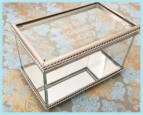Glass Rectangular Jewelry Box Personalized Glass Jewelry Box Etsy