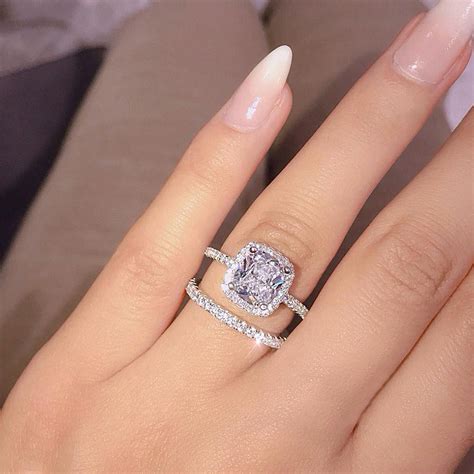 Buy Fashion Silver Ring Women Large Cubic Zirconia