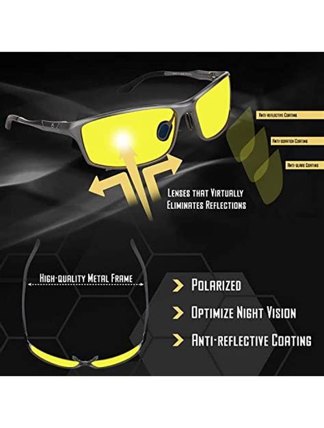 buy optix 55 aluminum night driving glasses anti glare polarized night vision glasses for
