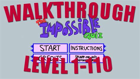 The Impossible Quiz Walkthrough Level 1 110 Youtube
