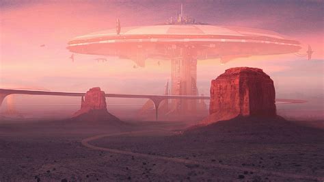 Futuristic Deserts Fantasy Art Roads Science Fiction Wallpaper