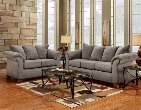 I really have to be careful with size and will have a bit of trouble finding two chairs that are small enough to take the place of a love seat. Sensations Grey Sofa & Loveseat