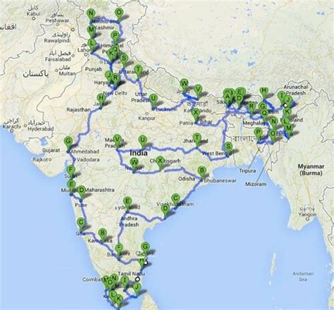 Road Trip India Road Trip Map Road Trips Travel Route India Tour