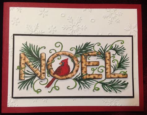 Northwoods Rubber Stamp With Copic Markers And Darice Embossing Folder