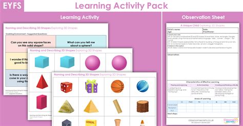 Eyfs Exploring 3d Shapes Learning Activity Classroom Secrets