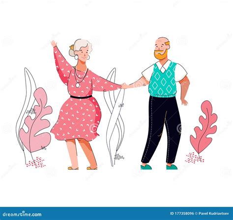 Older Couple Dancing White Background Stock Illustrations 70 Older