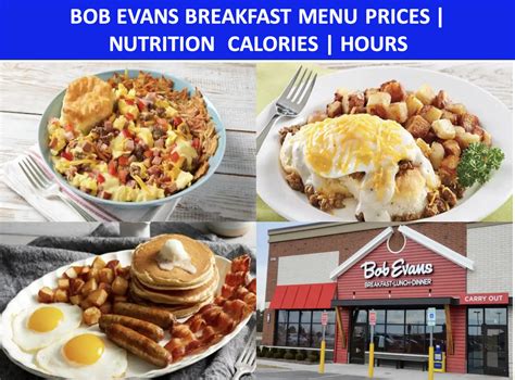 Bob Evans Breakfast Menu Prices Nutrition Calories Hours