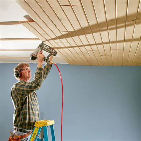 Shiplap Ceiling How To Install A Tongue And Groove Ceiling Diy