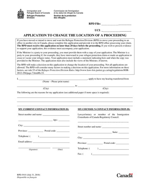 Fill Free Fillable Immigration And Refugee Board Of Canada Pdf Forms