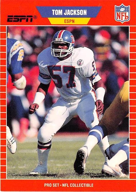 Tom Jackson Football Trading Card Denver Broncos Broadcaster 1989 Pro