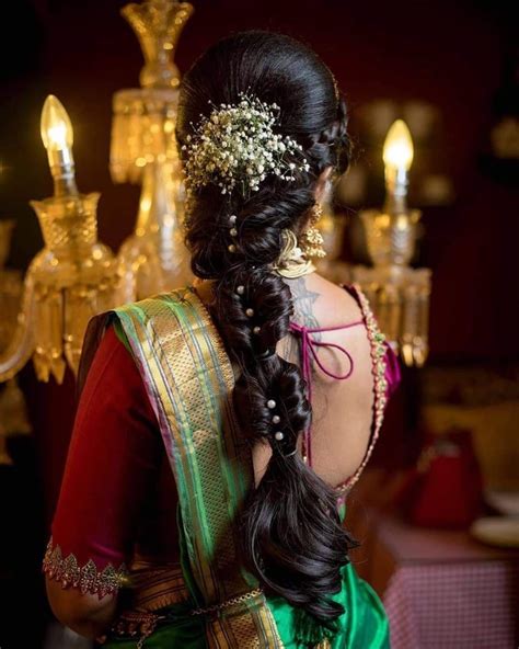 21 stylish and beautiful indian hairstyle for saree tikli