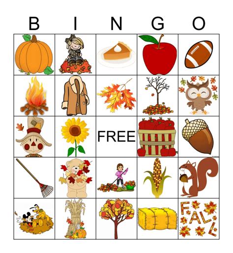 Free Printable Fall Bingo Cards Printable Word Searches