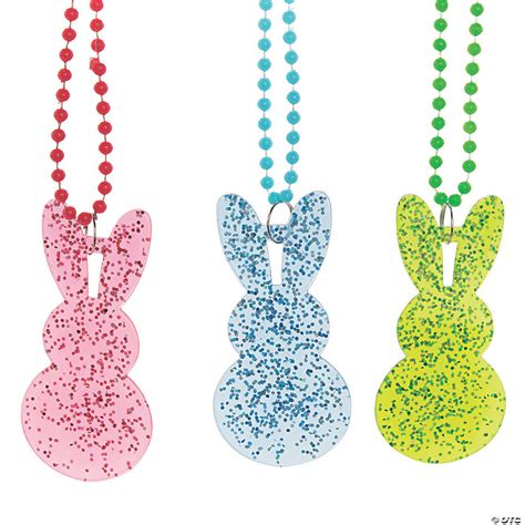 Glitter Bunny Beaded Necklaces 12 Pc Oriental Trading